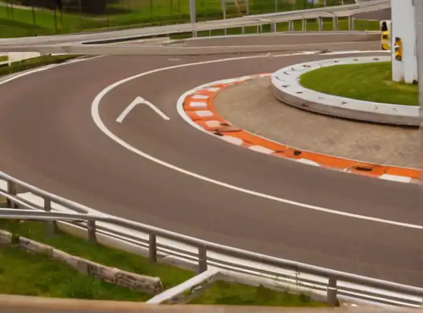 cars navigating a roundabout safely following rules