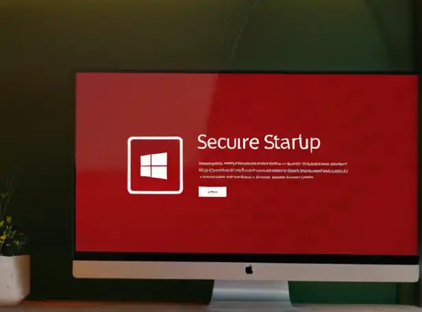 Secure startup screen with Windows logo and password prompt