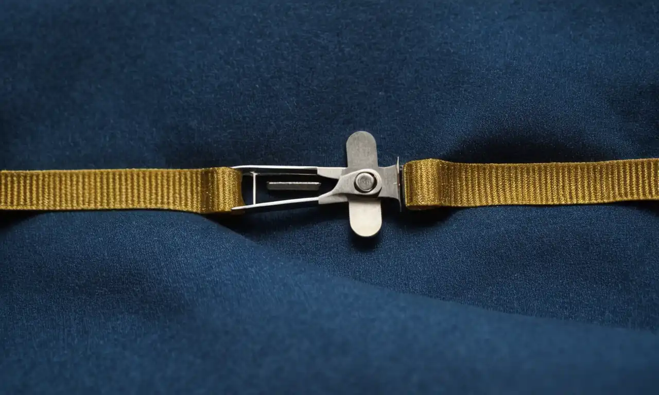 Metal zipper, fabric strips, screwdriver, sewing needles