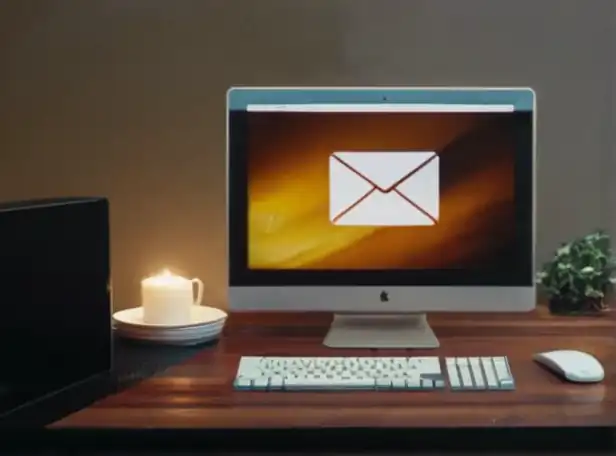 A computer screen filled with deleted emails flying away