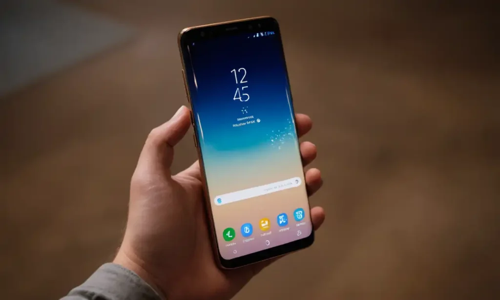 Un teléfono Samsung con interfaz de configuración