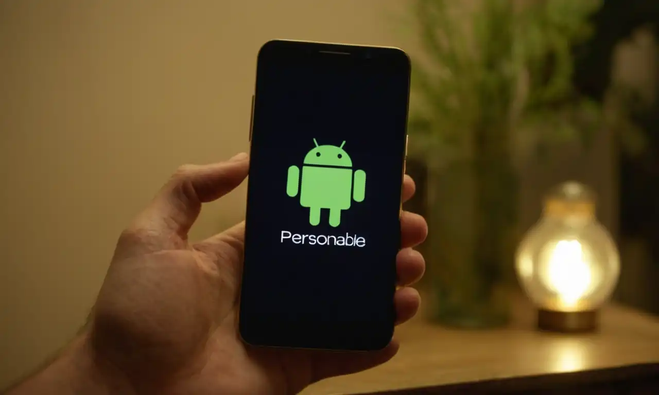 Smartphone Android abriendo un archivo con icono personalizable