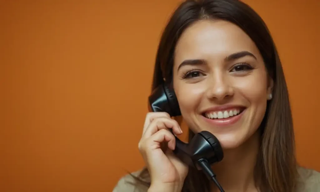 Una persona sonriendo detrás de un teléfono con una fecha cambiada