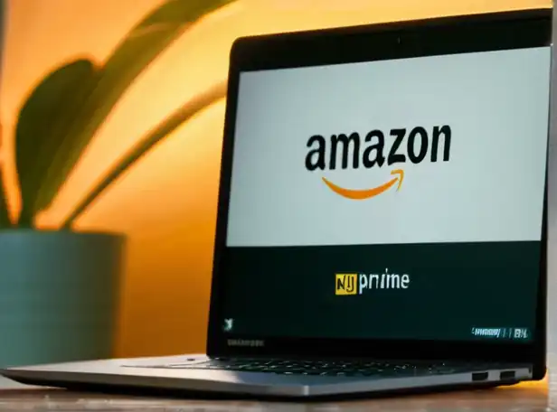 Canceling Amazon Prime on a laptop with a refund symbol