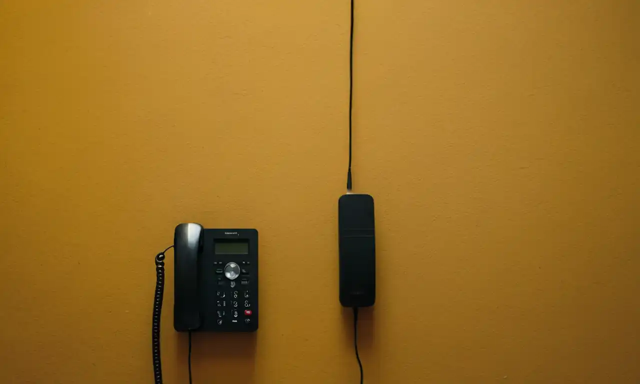 2 teléfonos móviles conectados en la pared
