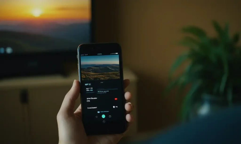 Dispositivo móvil con pantalla compartiendo clave WiFi