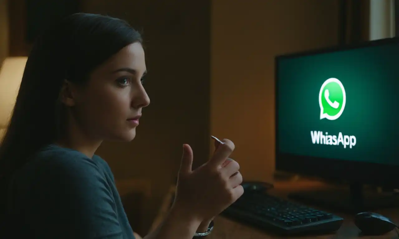 Una pantalla de computadora con una conversación abierta en WhatsApp