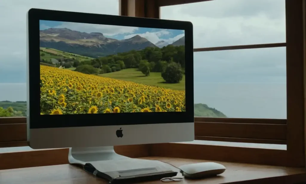 Un monitor mac con una ventana abierta mostrando la captura de pantalla