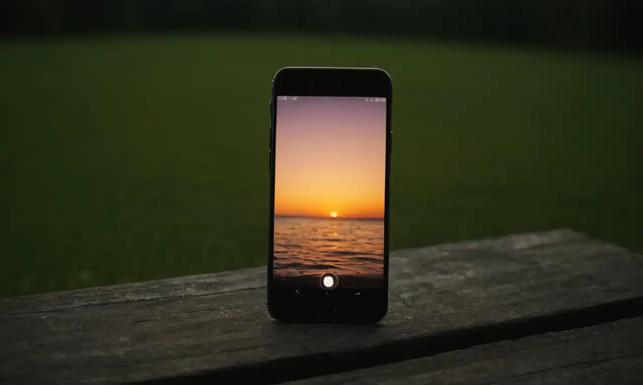 Smartphone mostrando un fondo de pantalla cambiante en diferentes escenarios