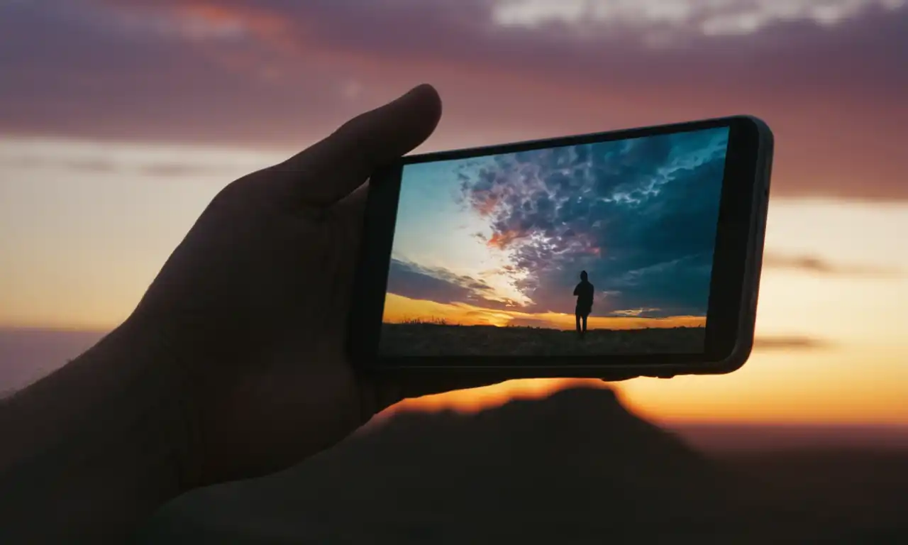 Pantalla móvil cambiando fondo automático