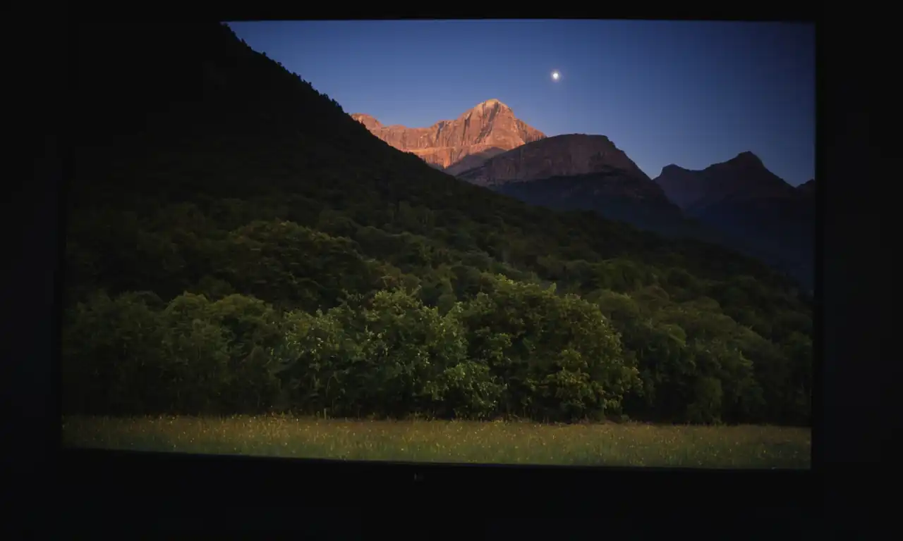 Una pantalla brillante de Mac iluminada por una luz tenue