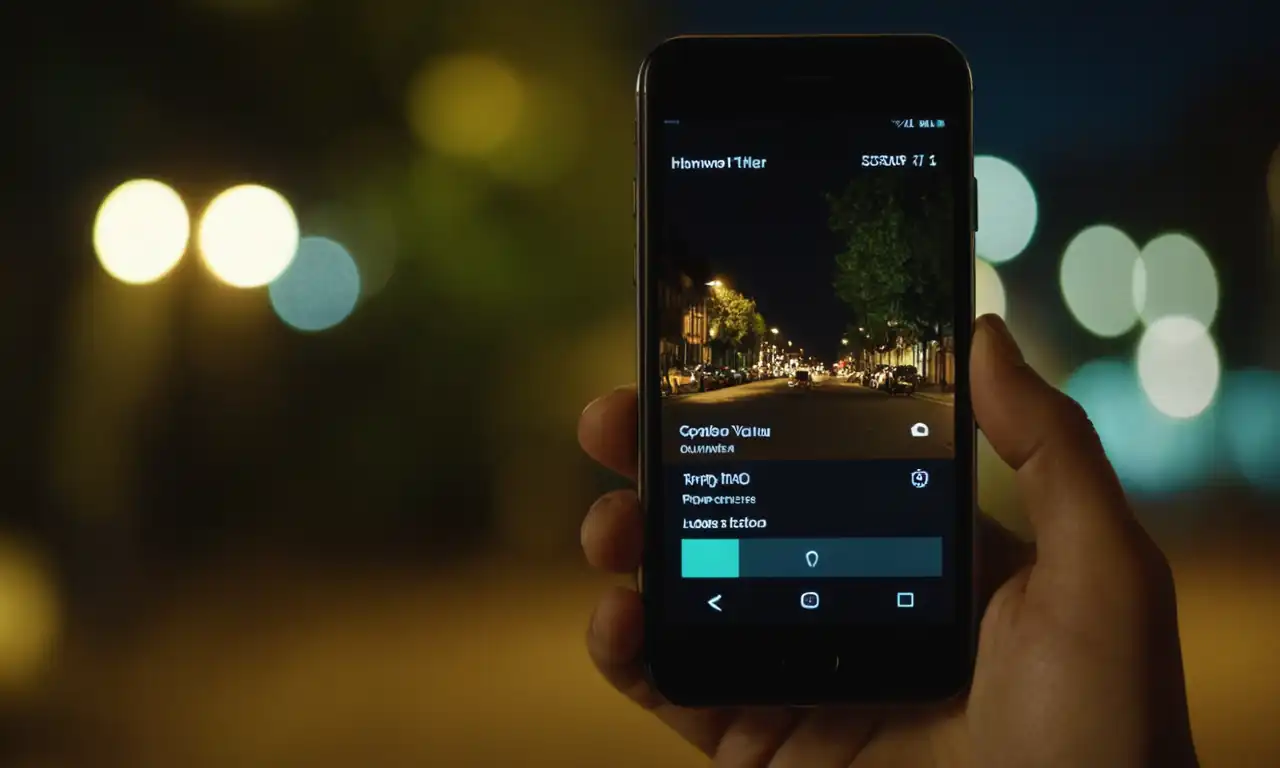 Teléfono móvil con captura de pantalla iluminada