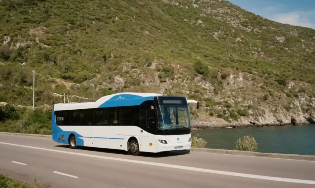 Autobús o ferry en movimiento