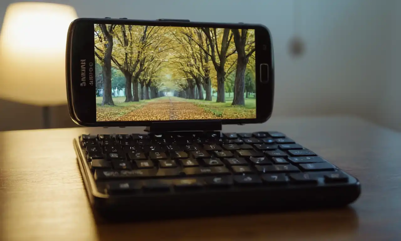 Móvil Samsung con teclado iluminado y botón de raíz cuadrada