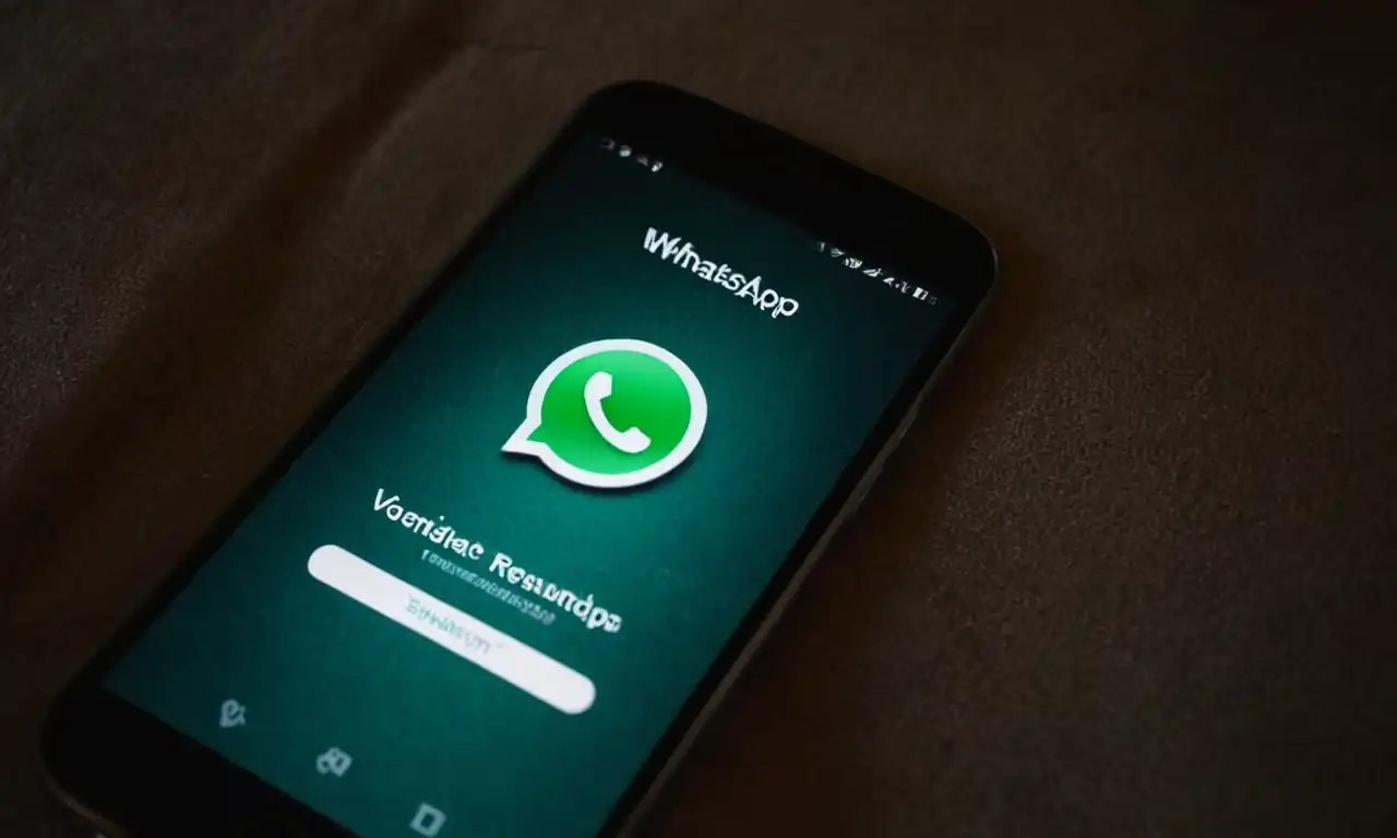 Smartphone con pantalla de WhatsApp, mensajes sin responder y reacciones ausentes