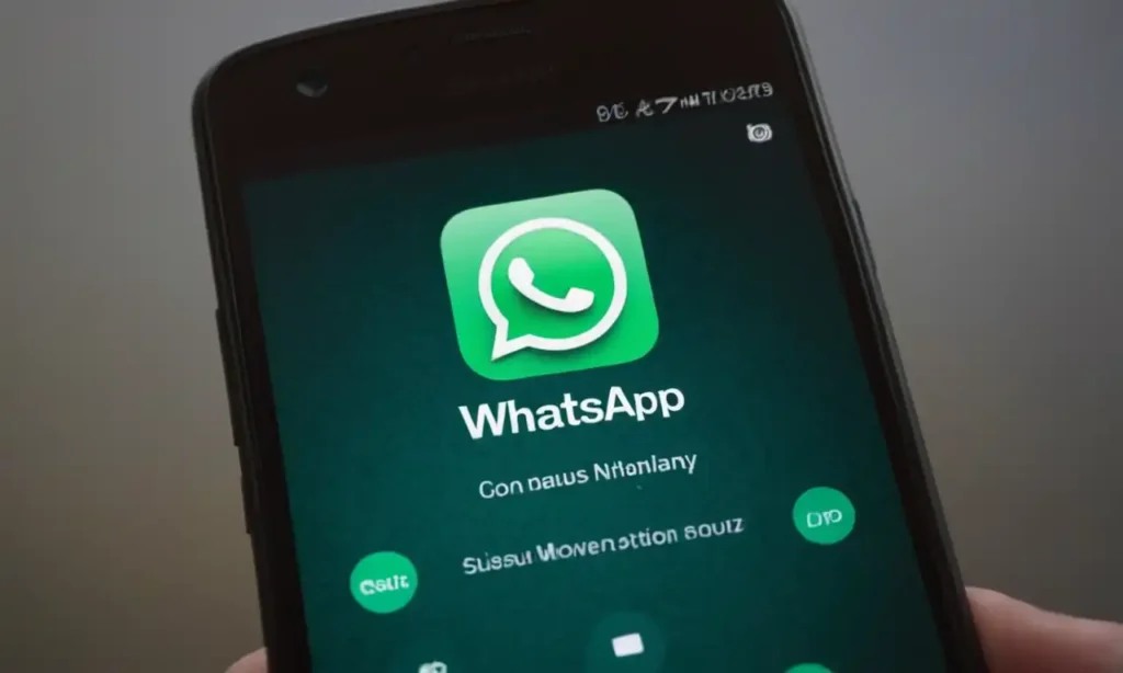 Un teléfono móvil con la aplicación WhatsApp abierta