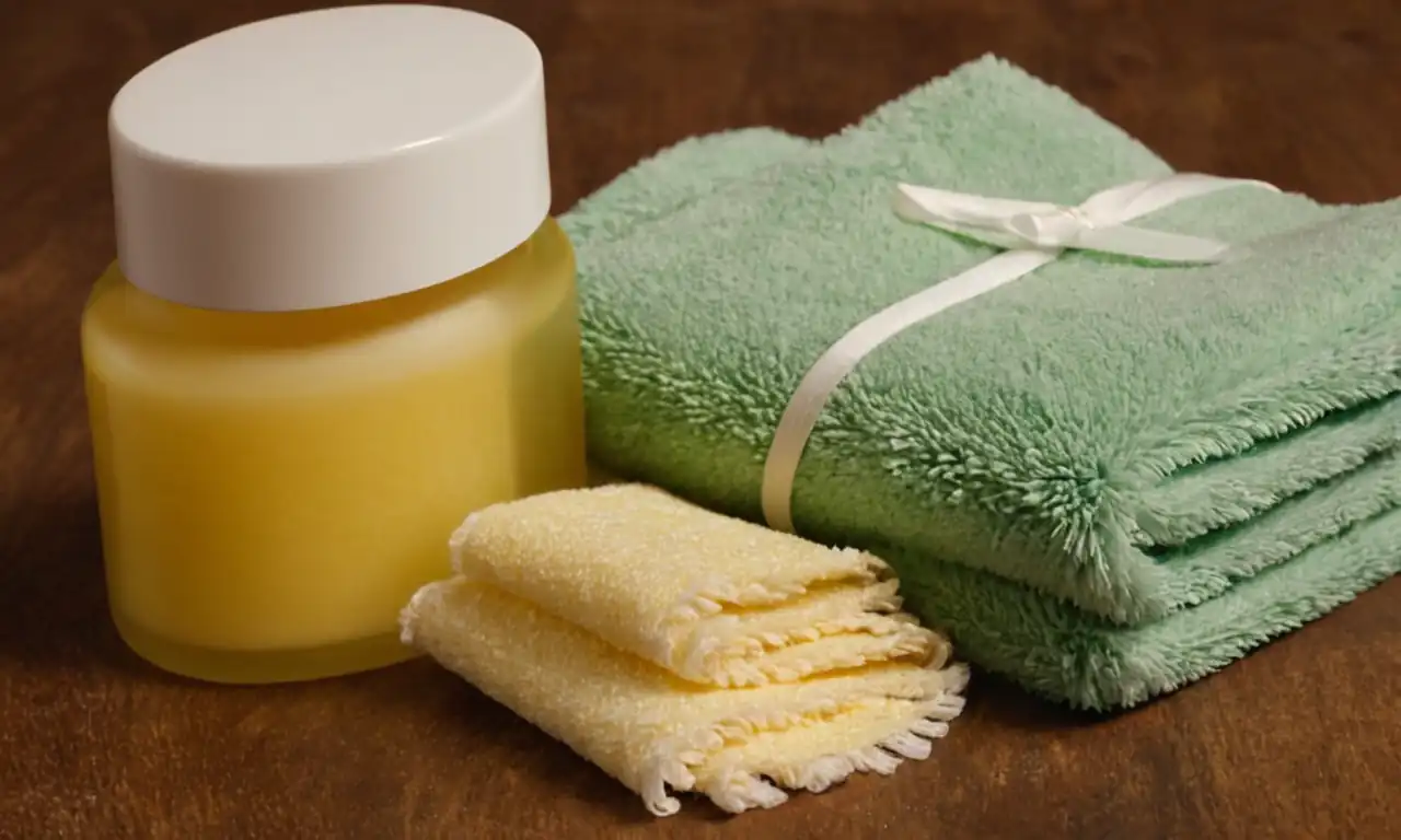 Wax strips, exfoliating gloves, soft towels, soothing cream