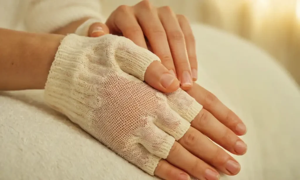 Soft exfoliating gloves