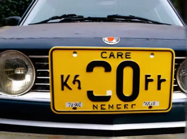 Car registration plate with owner's details