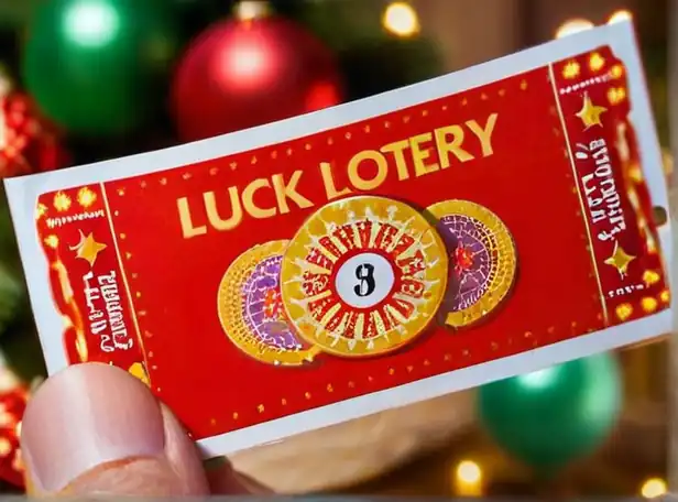 Lucky person holding lottery ticket in festive setting