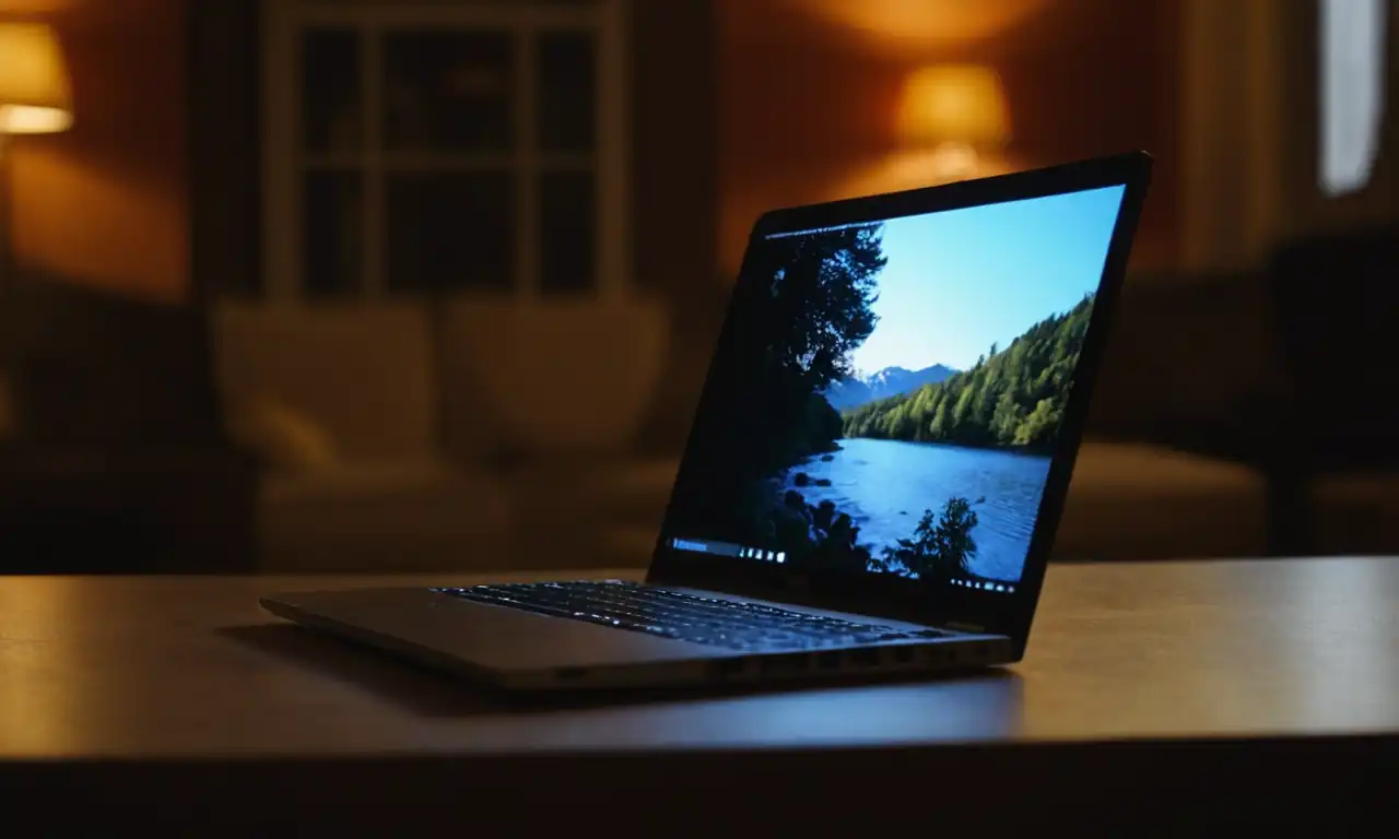 Laptop abierta con memoria RAM visible