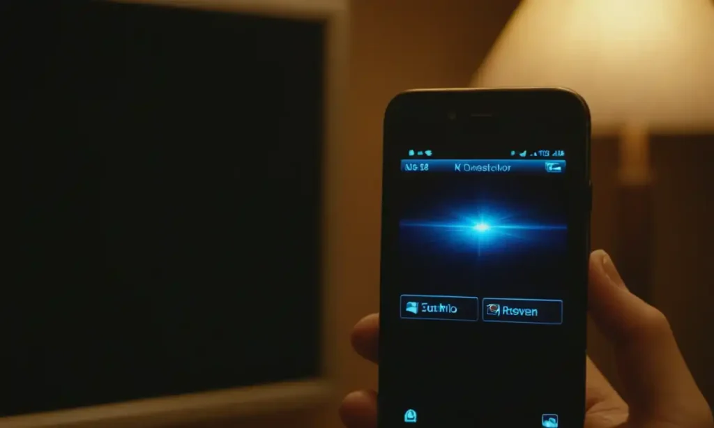 Un móvil con pantalla iluminada