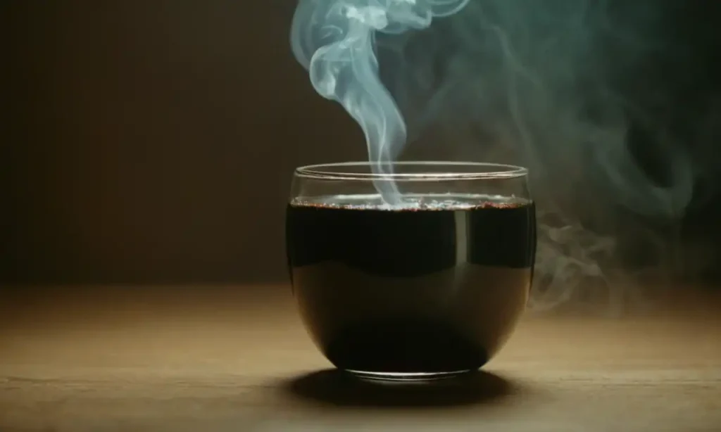 Un vaso de incienso con humo aromático sobre un fondo claro