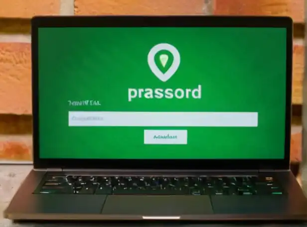 A person's laptop screen displaying WiFi password with green checkmark