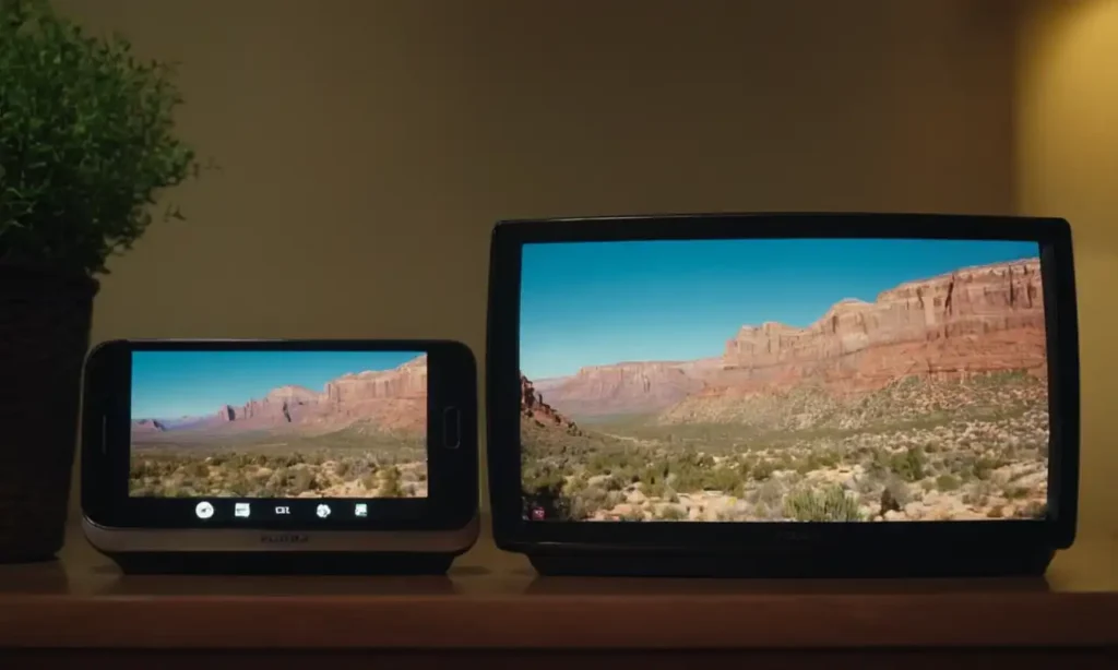 2 televisores y smartphones unidos en una sola pantalla