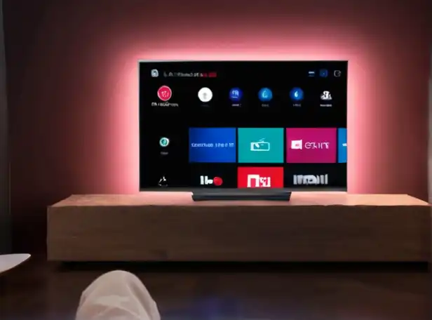 A person sitting in front of an LG Smart TV with a remote control
