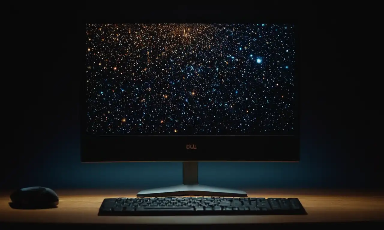 Un ordenador portátil con una pantalla clara en un fondo oscuro