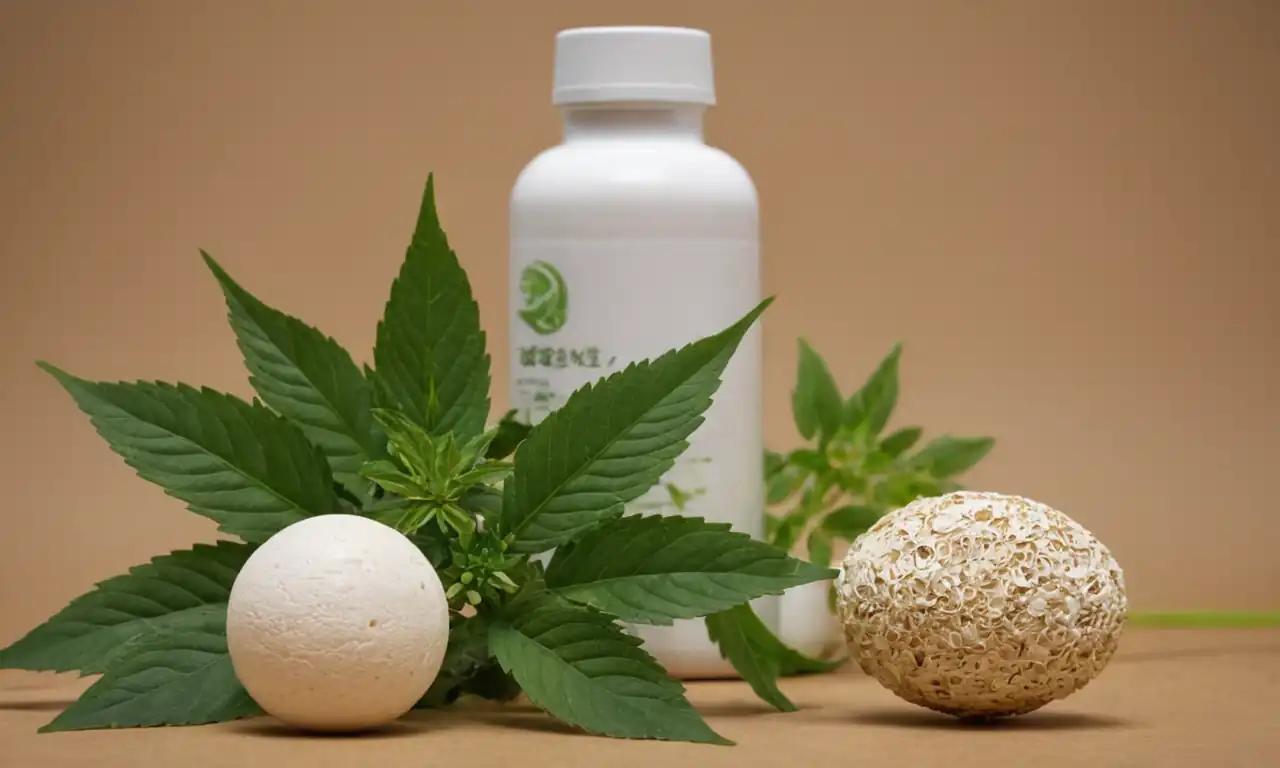 Green plant, bottle supplements, white bone, joint ball