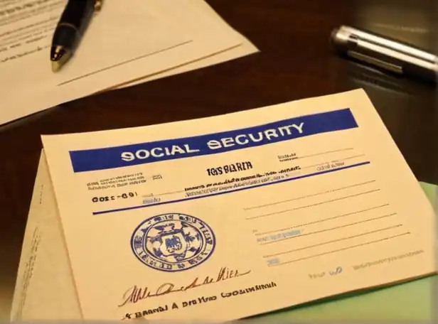 Spanish social security number documents on a table surrounded by papers and pens