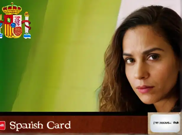 Woman sitting in front of computer screen with Spanish identity card