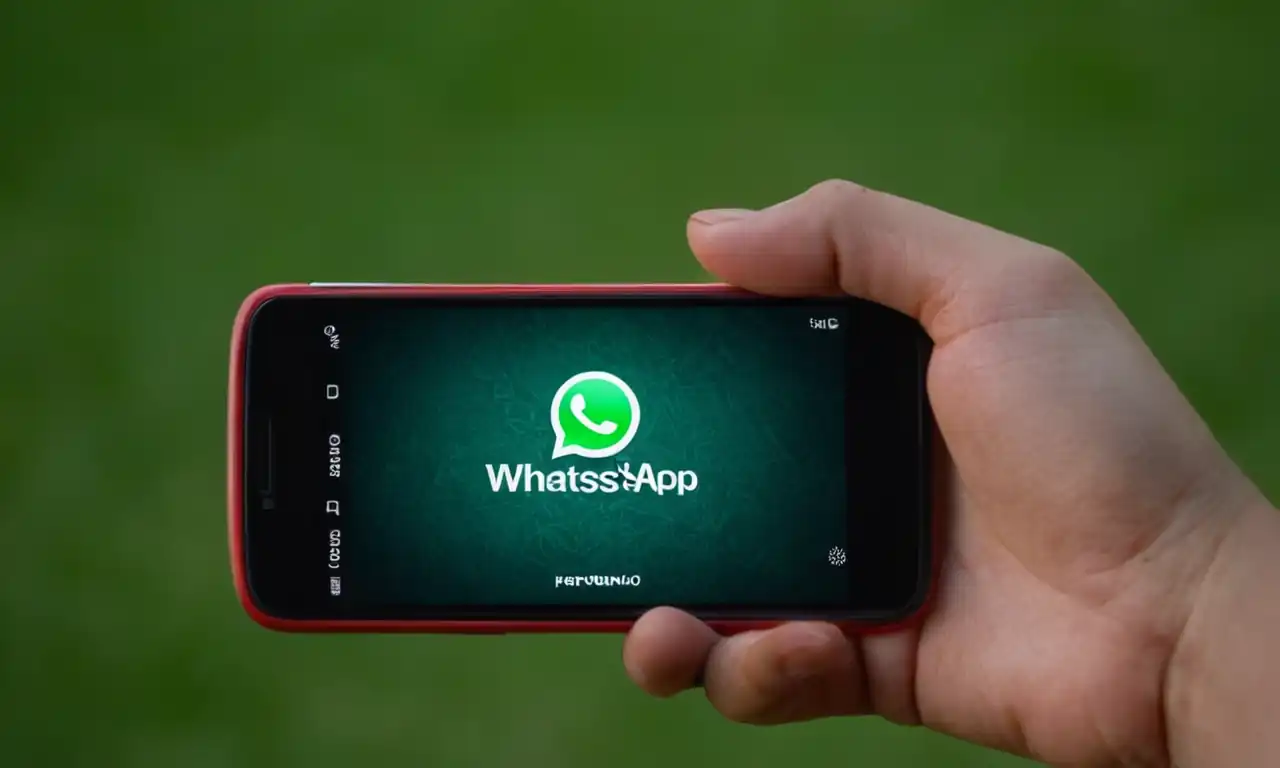 Un teléfono móvil con mensajes de WhatsApp en pantalla