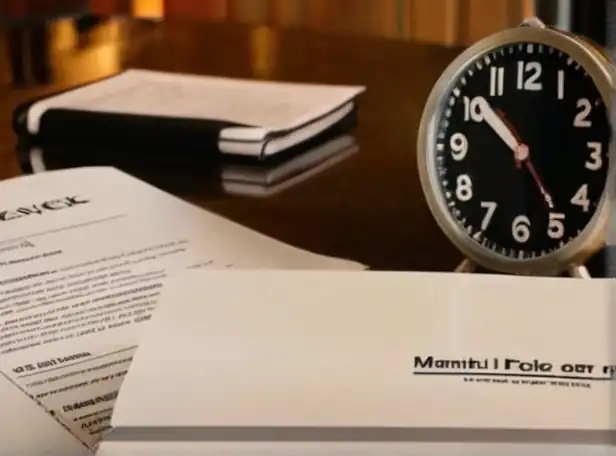 A clock ticking amidst financial documents on a desk