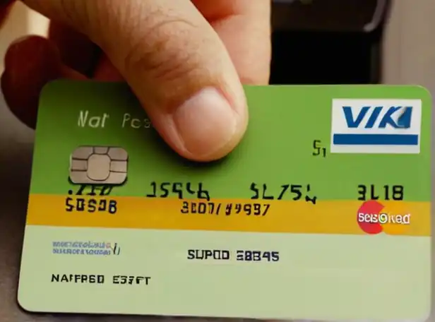 A person checking a credit card statement with calm background