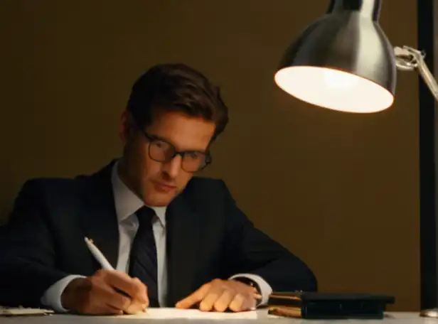 Job seeker calculating salary maximum benefits under a desk lamp