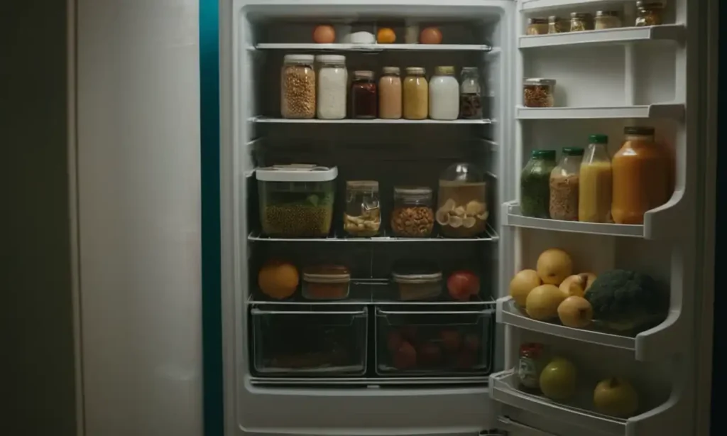 Un refrigerador moderno desenfriándose en un espacio vacío