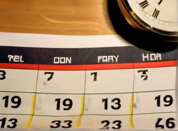 A check being processed on a calendar with a clock