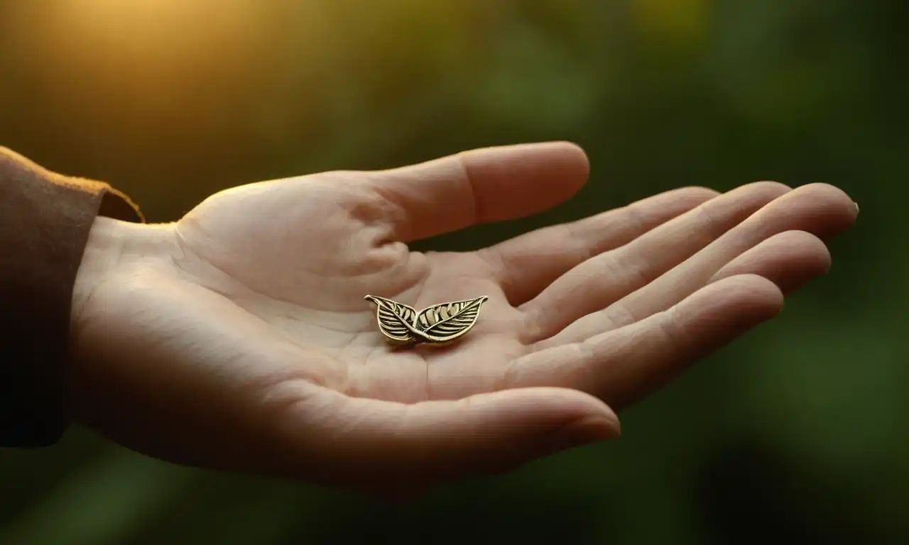 Una mano abierta sobre una hoja con un símbolo misterioso