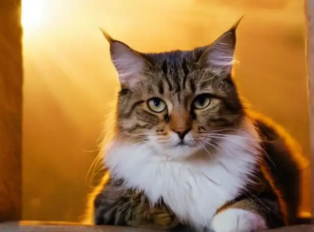 A cat sitting on a mystical symbol or a mysterious fog