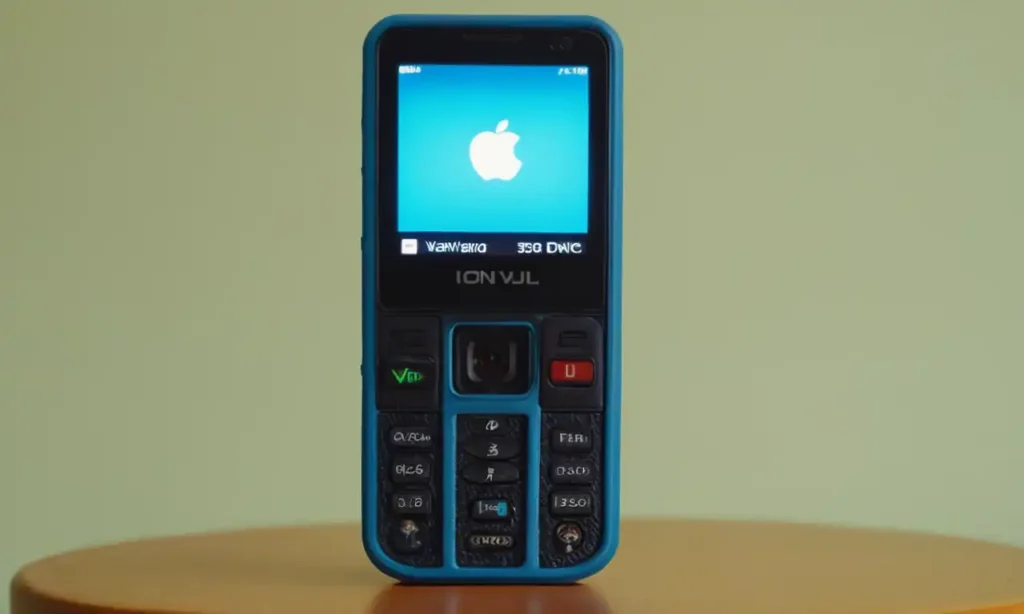 Un dispositivo móvil con fondo azul y una flecha de retroalimentación ascendiendo