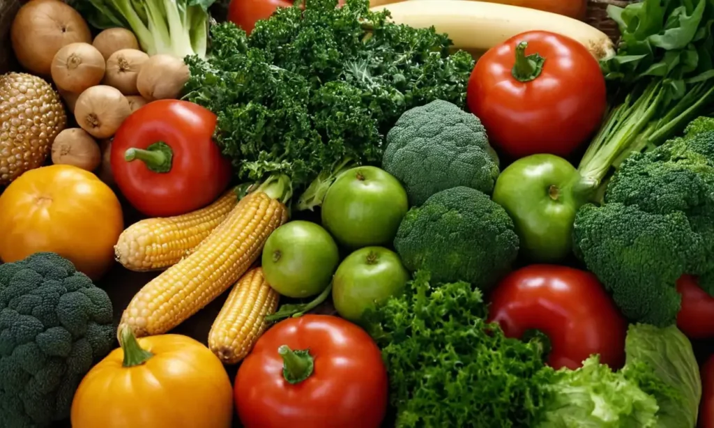 Freshly harvested vegetables