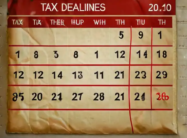 Tax deadlines and calendar with clock ticking