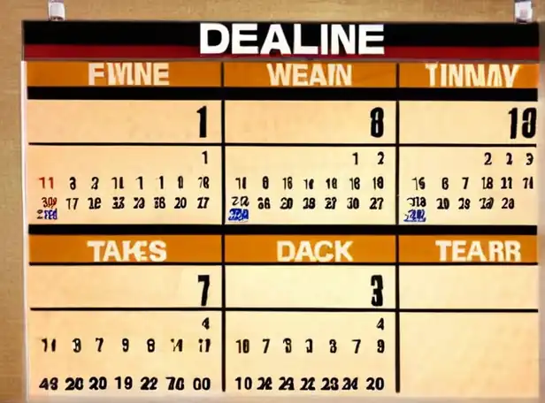 Tax deadline calendar with clock ticking