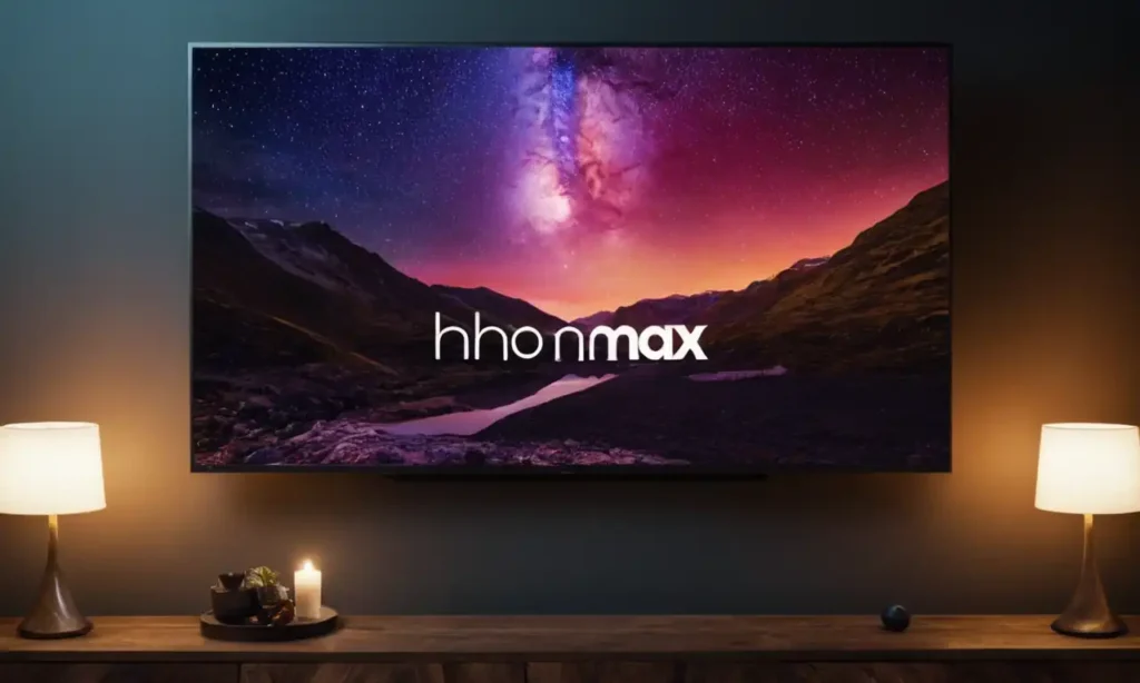 Una pantalla de televisión brillante con la aplicación HBO Max abierta