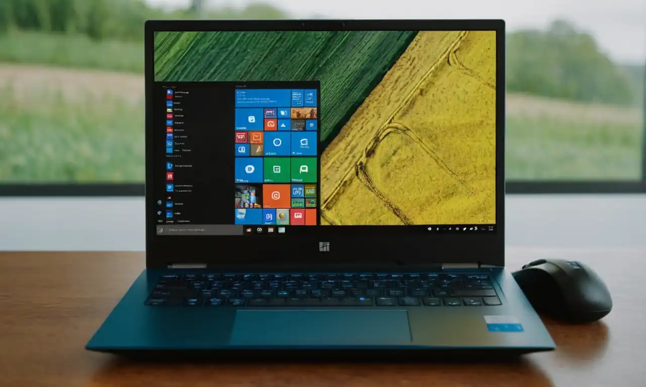 Un ordenador portátil abierto con la interfaz de Windows 11