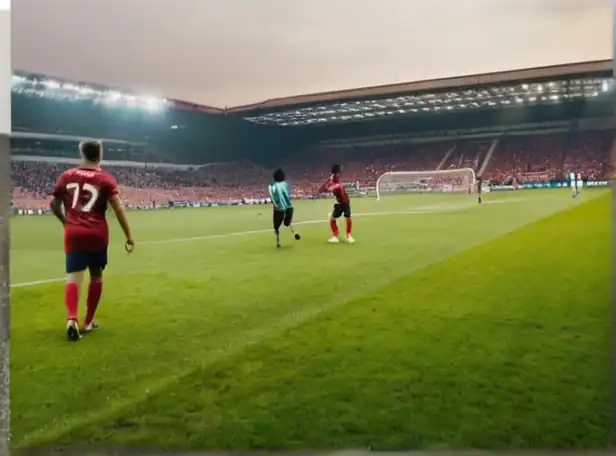 Soccer players making precise passes on a grass field