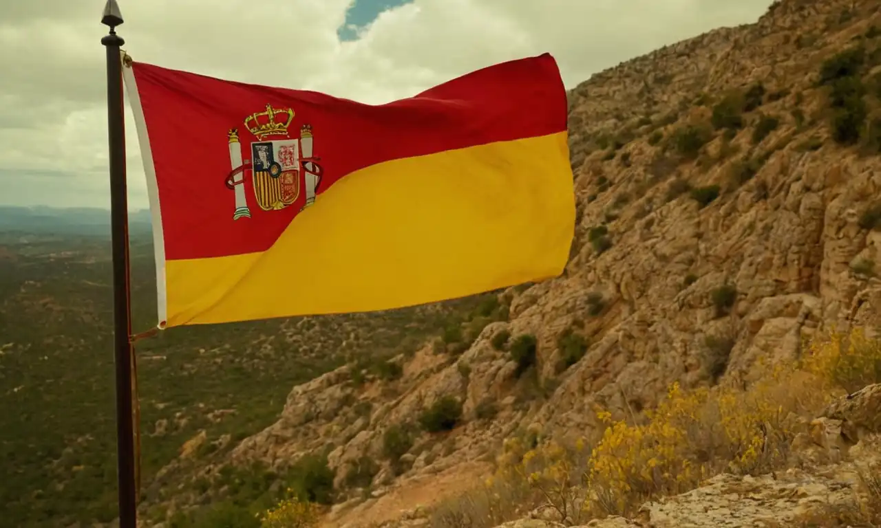 Bandera española con fondo rojo y amarillo